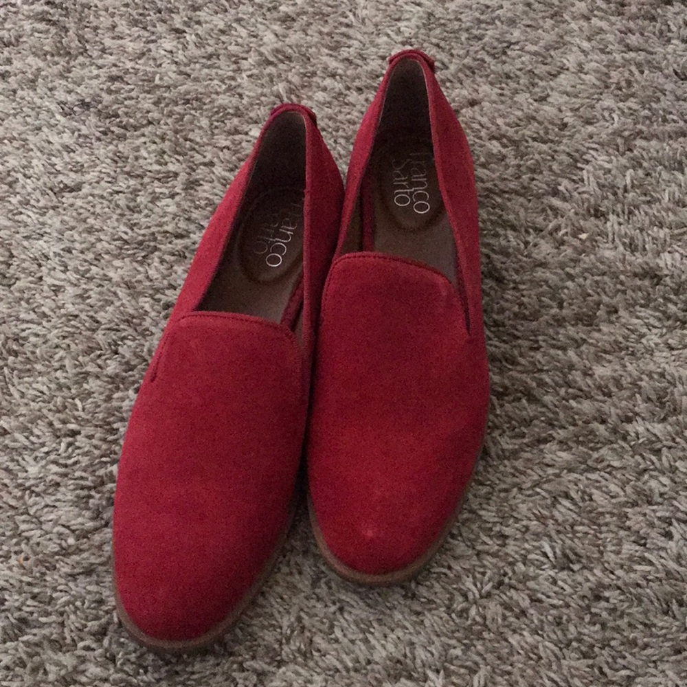 Franco Sarto red suede flats